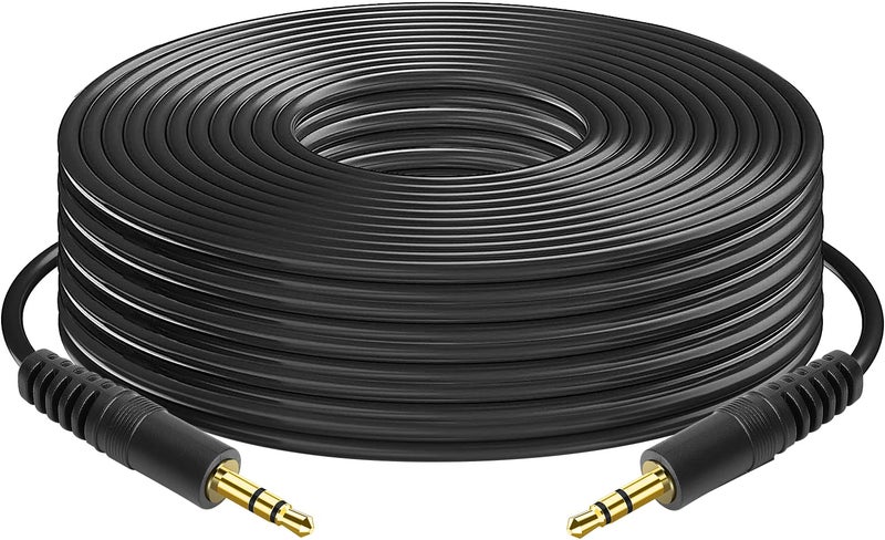 Pasow 3.5mm Stereo Audio Plug to Plug Cable Male to Male cable (30 Feet) - Image 1